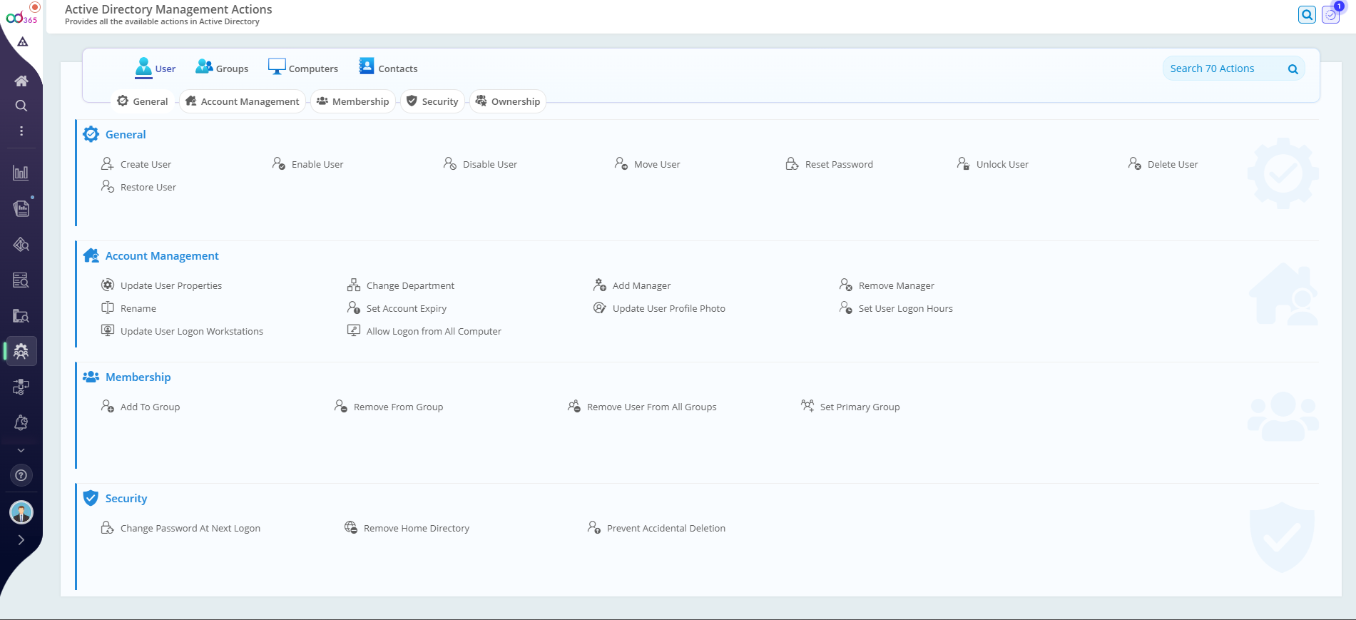 Active Directory Management Actions